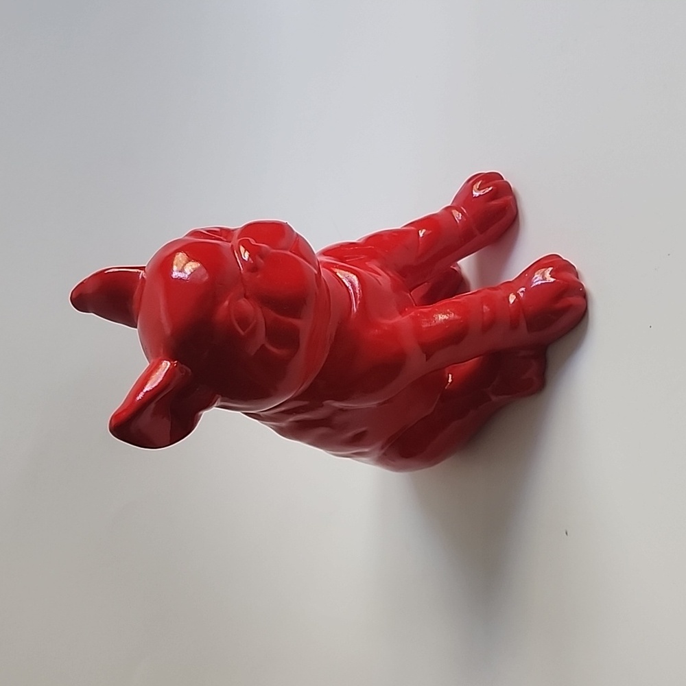 Ceramic red ♥️ bulldog sculpture